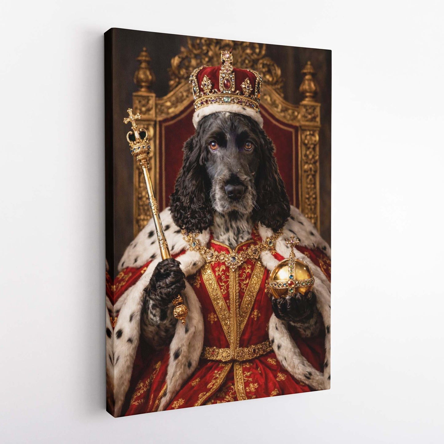 Personalised Royal Dog Cat Pet Portrait from Picture Photo – Custom Canvas