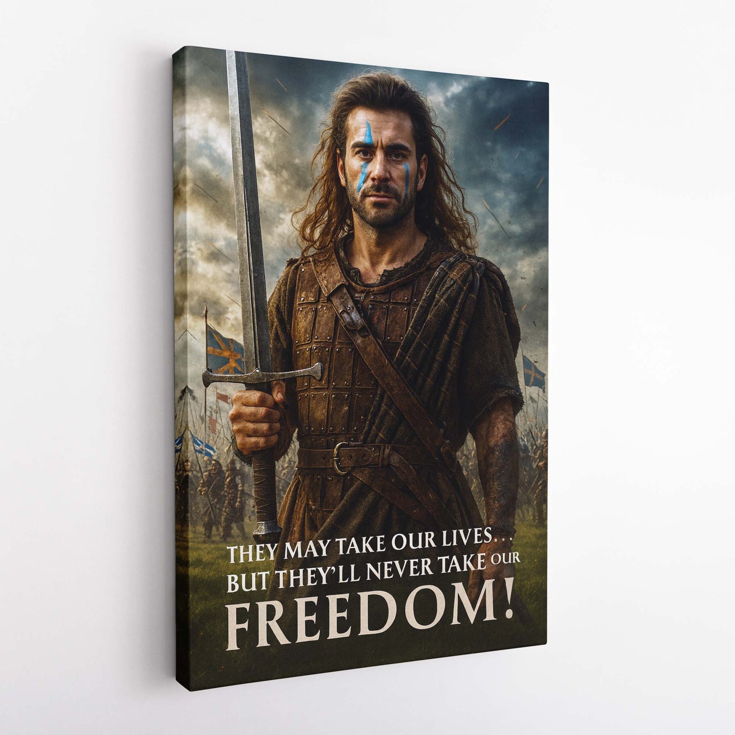 Personalised Your Picture To William Wallace–Inspired Cinematic Canvas Portrait