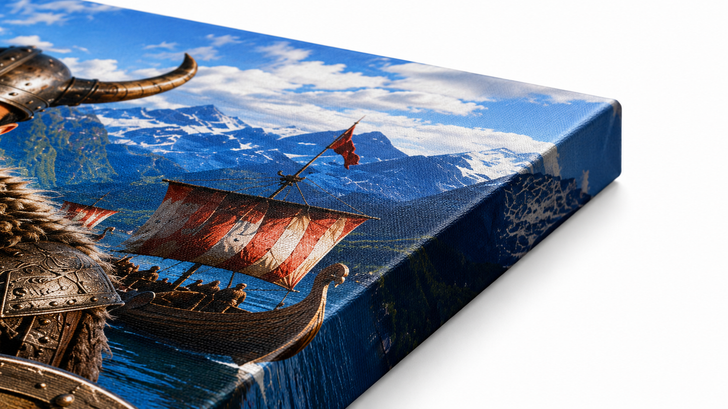 Personalised Viking Warrior Portrait | Custom Photo to Canvas
