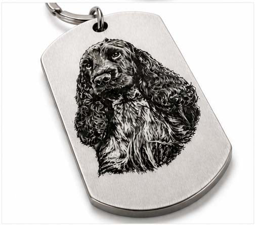 Personalised Engraved Photo Keyring – Custom Pet Portrait Stainless Steel Keyring – Dog Memorial Gift – Cat Photo Keyring – Personalised Pet Keepsake