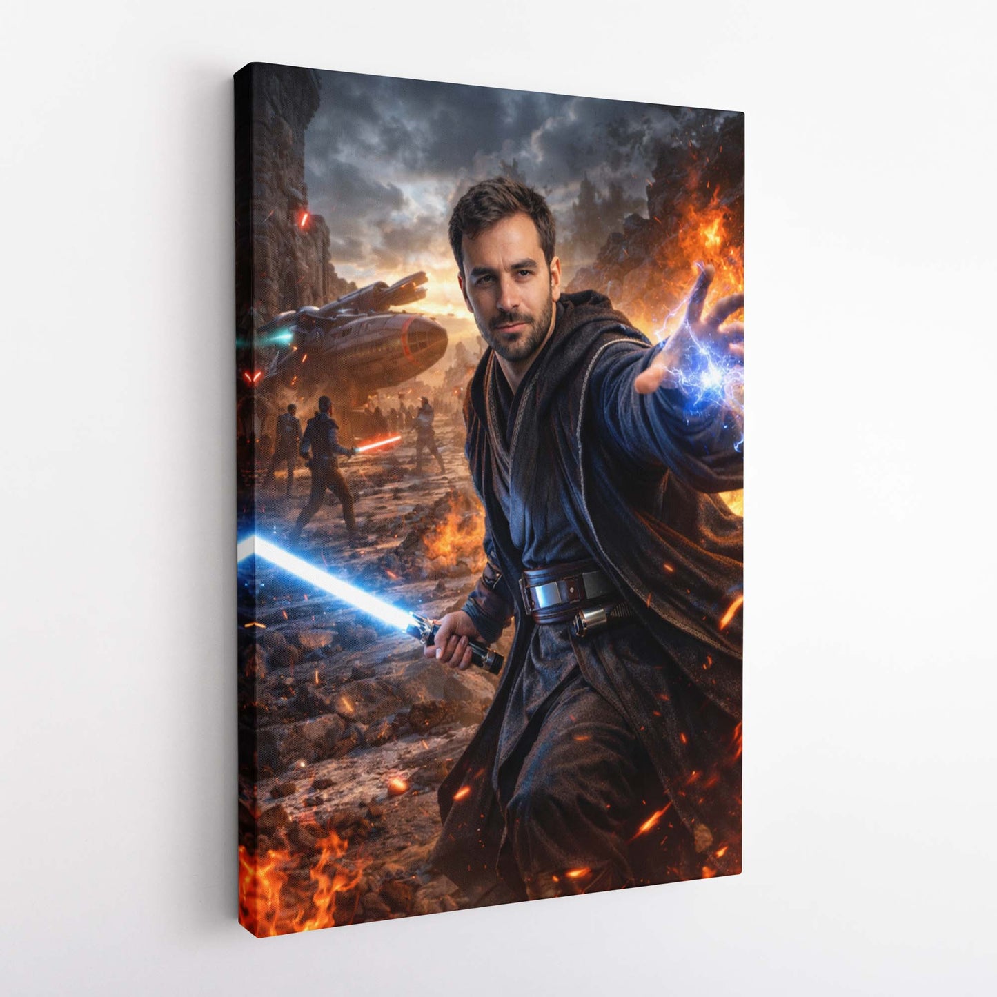 Custom Photo to Jedi Knight Force Portrait | Personalised Canvas Art