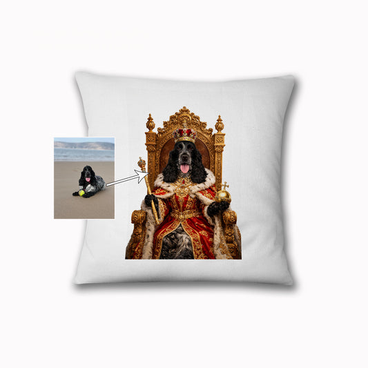 Personalised Royal Pet Cushion – Turn Your Dog Cat or Pet into a King or Queen