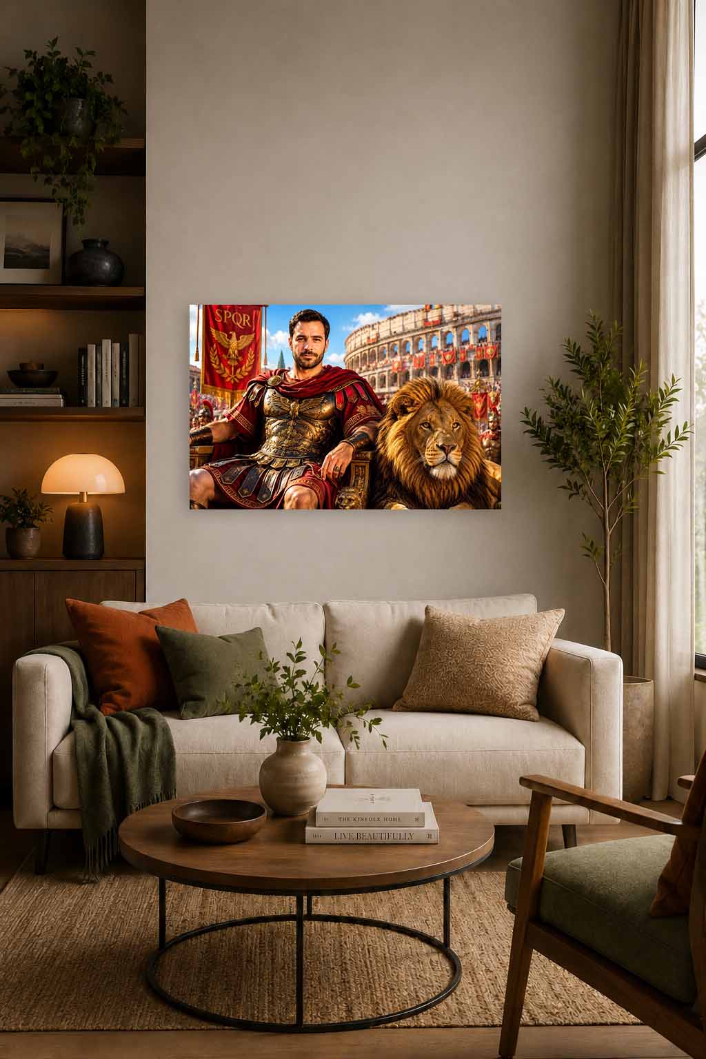 Custom Roman Portrait from Your Photo | Personalised Roman Emperor Canvas Print