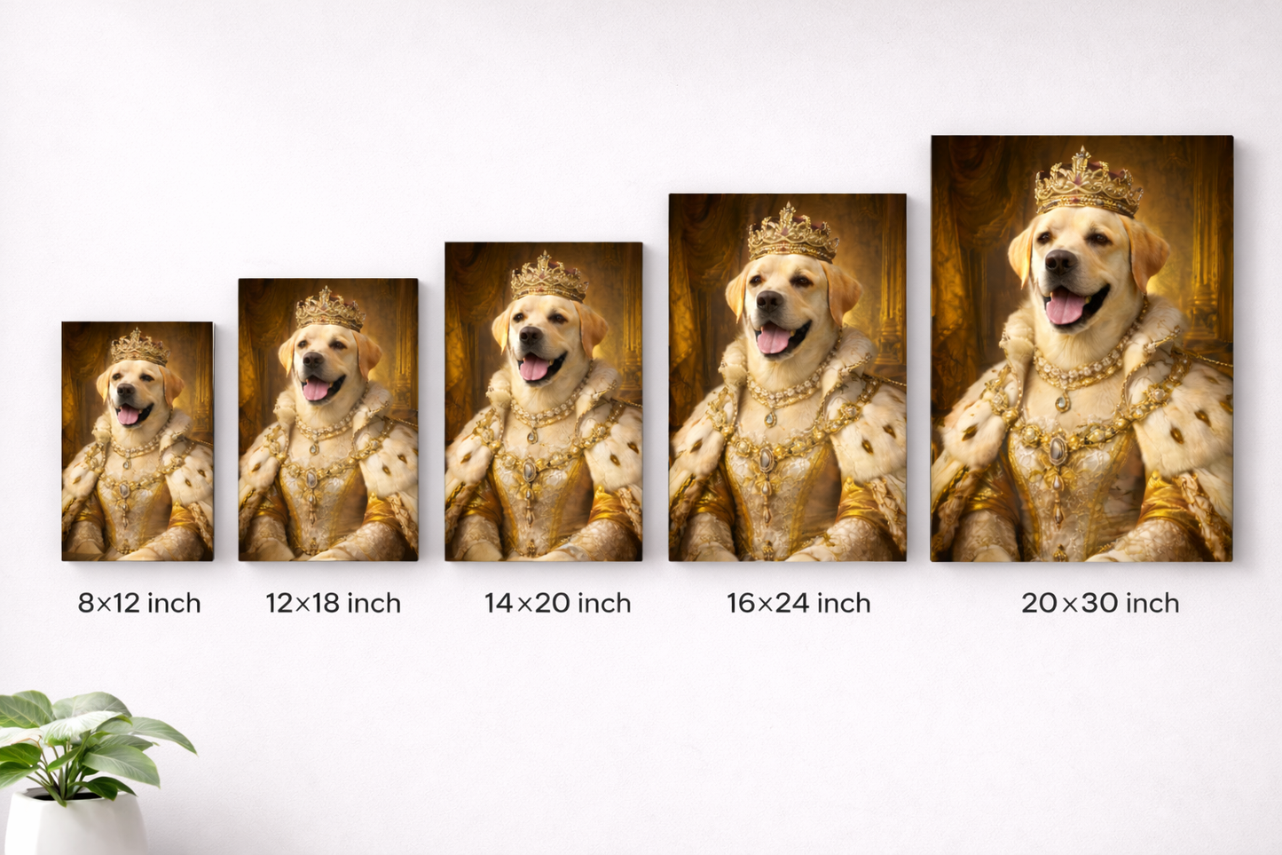 Personalised Royal Dog Cat Pet Portrait from Picture Photo – Custom Canvas